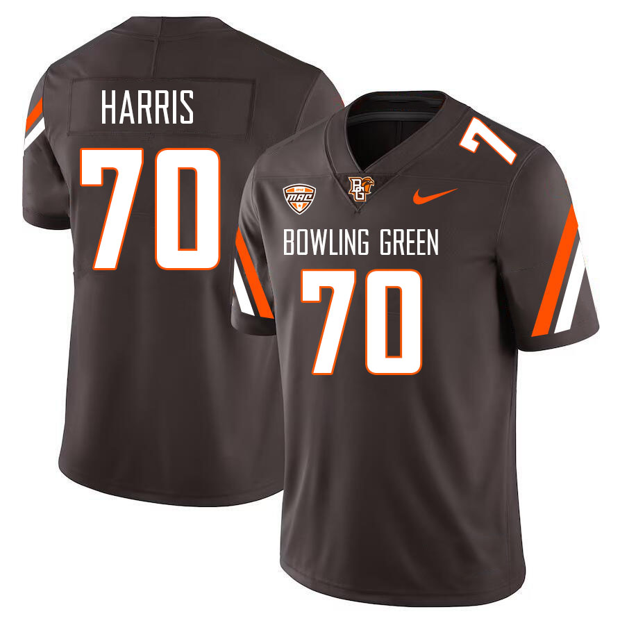 Bowling Green Falcons #70 Alex Harris College Football Jerseys Stitched-Brown